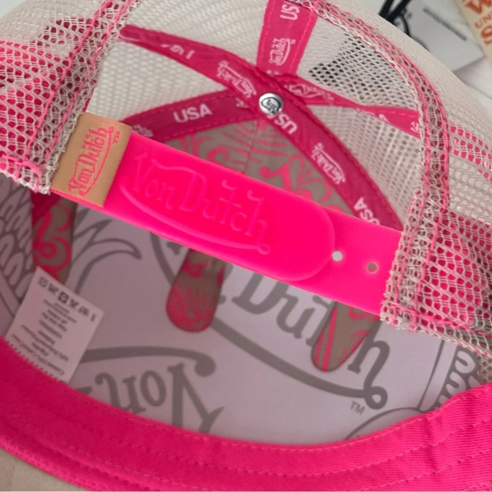☀️SUN SEASON SALE! NWT Von Dutch Pink and Gray Classic Trucker - SnapBack - Picture 5 of 5